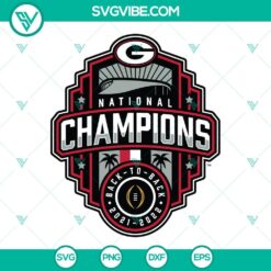 Georgia Bulldogs National Champions SVG Image Bundle, Back To Back SVG File, 2