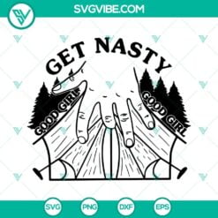 Camping, SVG Files, Get Nasty Good Girl Camping SVG Image, Book And Camping 3