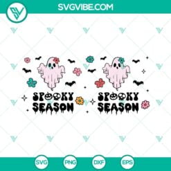 16oz Can Glass Wrap, SVG Files, Ghost Can Glass SVG Images, Spooky Season 2