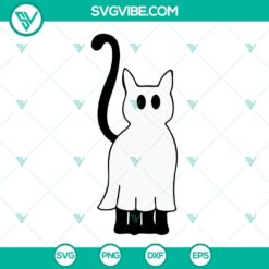 Ghost Cats SVG Files Bundle, Black Cat SVG Files, Cute Halloween Cats SVG Files PNG 10