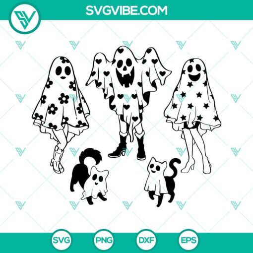 ghost girl and ghost pet svg bundle ghost cat svg ghost dog svg halloween ghost svg bundle 10 mockup