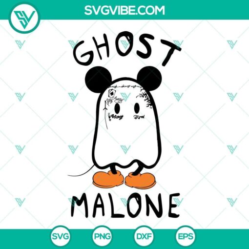 ghost mickey malone svg png cute ghost halloween svg ghost malone svg 9 mockup