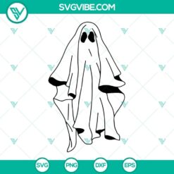 Ghost SVG file bundle with Halloween themed ghost designs in PNG, DXF, and EPS formats for cutting machines.
