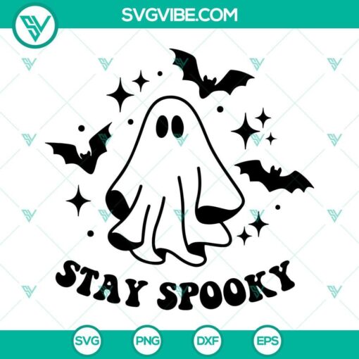 ghost svg stay spooky svg bat svg halloween quote svg creepy ghost svg 4 mockup