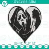 Ghostface heart embroidery designs perfect for Halloween. Horror movie inspired digital download for spooky crafting projects.