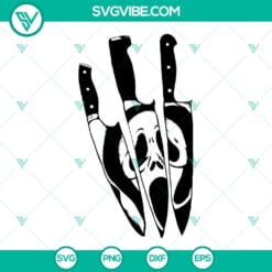 Halloween, SVG Files, Ghostface Knife SVG Image, Halloween Scary Scream SVG 1