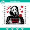 Ghostface and "No You Hang Up" horror characters Valentine's Day SVG files for download, perfect for Halloween enthusiasts.
