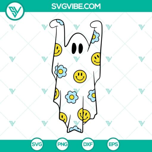 ghosts flower smiley face svg ghosts halloween svg bundle 9 mockup