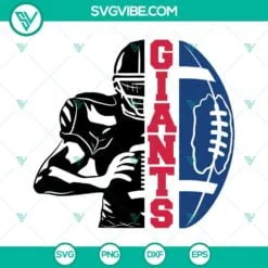 Football, Sports, SVG Files, Giants Football Half Player SVG Images, New York 2