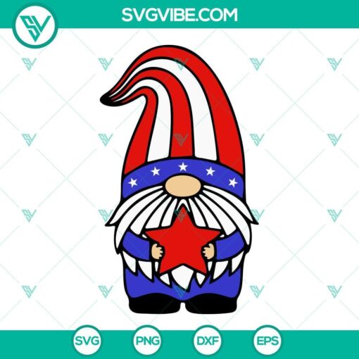 gnome 4th of july svg usa gnome with red star svg independence day svg png dxf eps 6 mockup