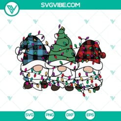 Christmas, SVG Files, Gnome Christmas Lights SVG Images PNG DXF EPS Digital 6