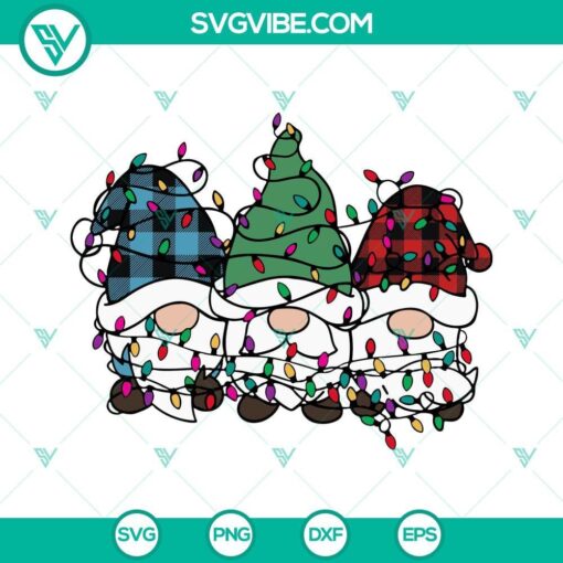 gnome christmas lights svg png dxf eps digital download 2 mockup