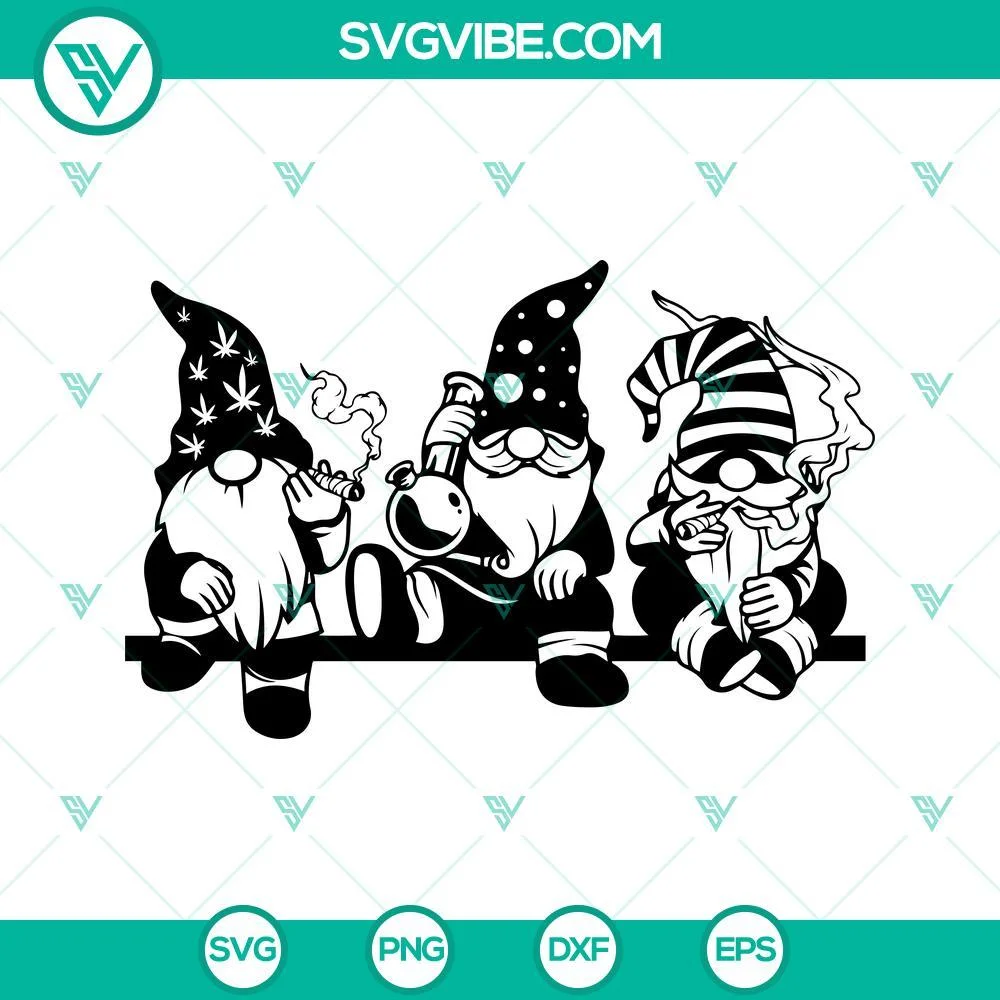 Cannabis, SVG Files, Gnomes Smoking Weed Svg, 420 Svg, Cannabis Blunt Svg, 1