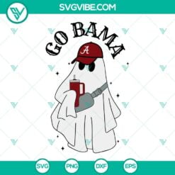 Halloween, Sports, SVG Files, Go Bama Football Boo jee Ghost SVG Files, Alabama 24