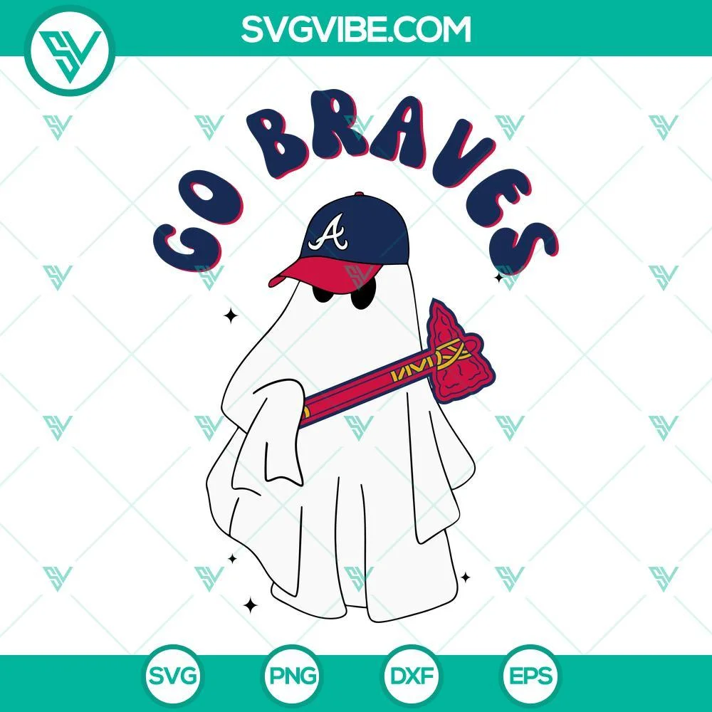 Halloween, Sports, SVG Files, Go Braves Boo Jee Ghost SVG Images, Atlanta 1