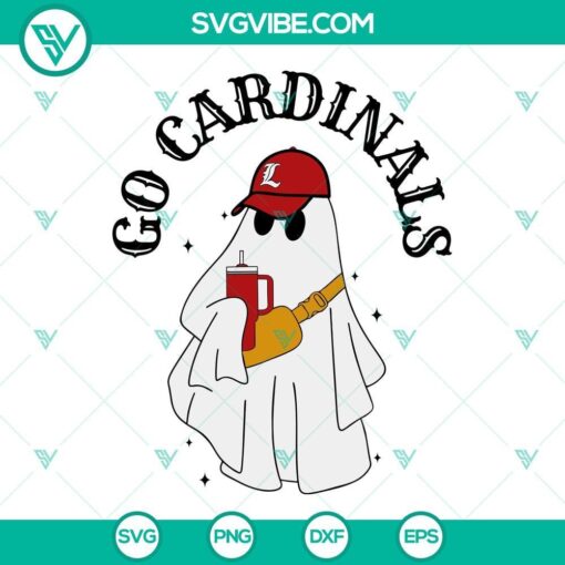 go cardinals boo jee ghost svg university louisville cardinals ghost halloween svg png dxf eps files 7 mockup