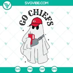 Halloween, Sports, SVG Files, Go Chiefs Football Boojee Ghost SVG Files, Kansas 2