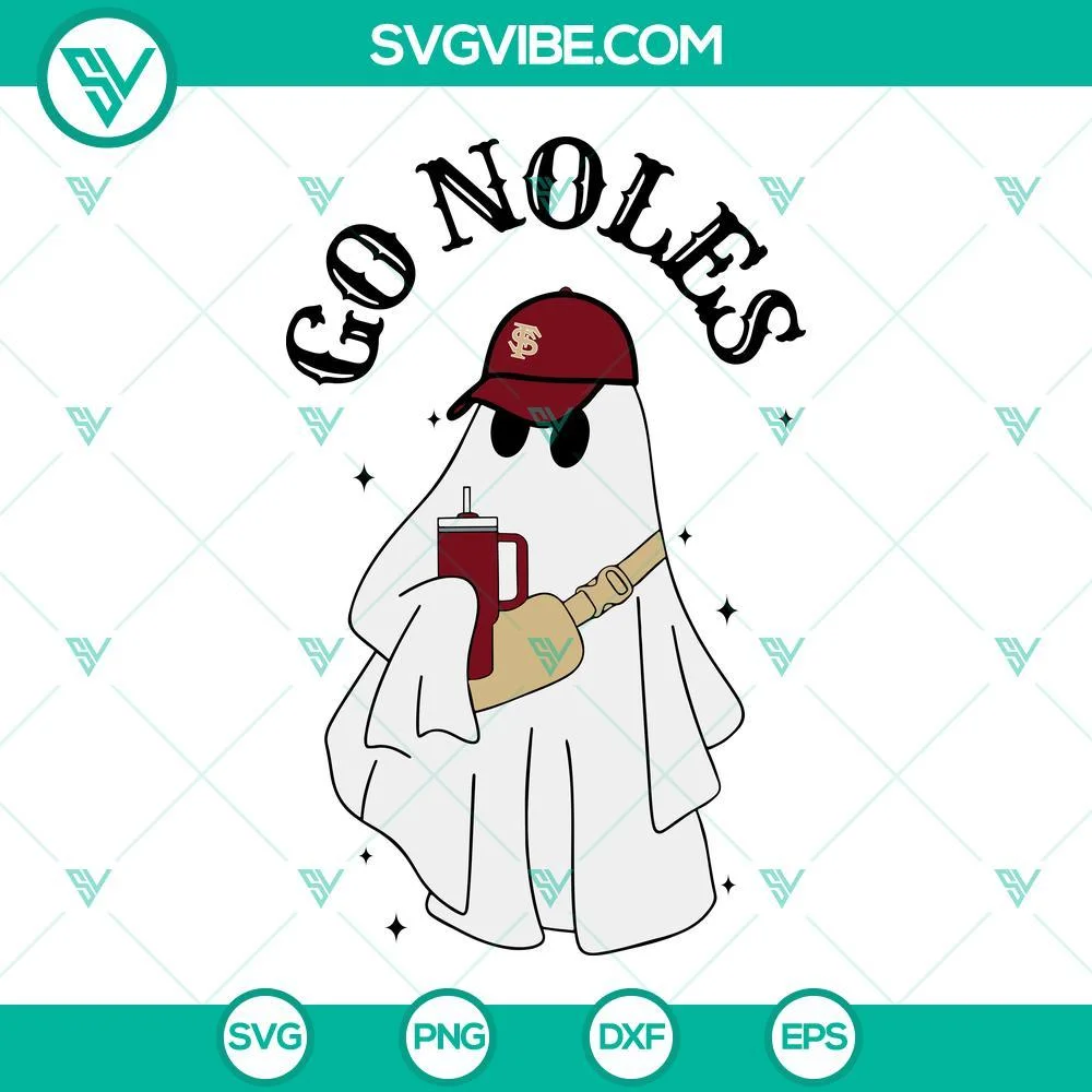 Halloween, Sports, SVG Files, Go Noles Football Boojee Ghost SVG Download, 1