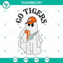 Halloween, Sports, SVG Files, Go Tigers Football Boojee Ghost SVG Image, 16