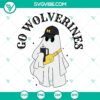 Michigan Wolverines ghost SVG images with "Go Wolverines" Boojee theme, perfect for crafting and DIY projects.