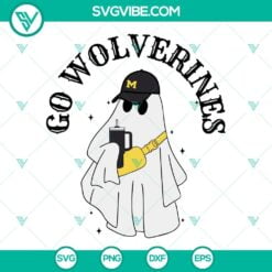 Halloween, Sports, SVG Files, Go Wolverines Boojee Ghost SVG Images, Michigan 14