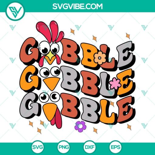 gobble gobble gobble svg turkey thaksgiving svg gobble turkey face svg files 3 mockup 1