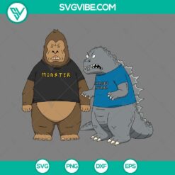 Godzilla x Kong SVG Image, Kaiju Metal SVG Images PNG EPS DXF File