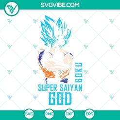 Anime, SVG Files, Goku Saiyan God SVG Files, Dragon Ball SVG Images PNG DXF EPS 2