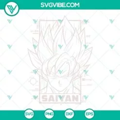 Anime, SVG Files, Goku Saiyan SVG Download, Son Goku Super Saiyan SVG Images, 2