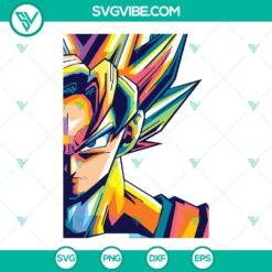 Anime, SVG Files, Goku Super Saiyan Rainbow SVG Images, Dragon Ball SVG Image 2