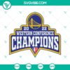 Golden State Warriors 2022 Western Conference Champions SVG and PNG file logo with team colors and illustrations.