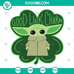 St Patrick's Day, SVG Files, Good Luck Charm SVG Images, Lucky Baby Yoda SVG 2