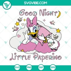 Disney, SVG Files, Good Night Little Papering Daisy Duck SVG Images, Kid 2