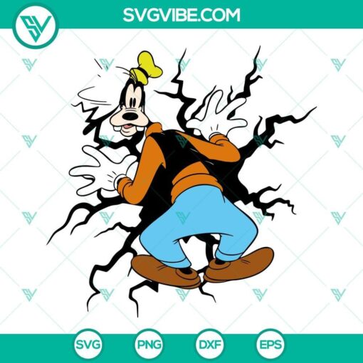 goofy cracked wall svg disney dog svg cartoon svg png dxf eps 10 mockup