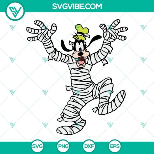 goofy mummy halloween svg png dxf eps cricut silhouette vector clipart 5 mockup