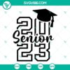 Class of 2023 graduation cap SVG download featuring senior theme, ready for senior year celebrations. Great for personalized graduation crafts.