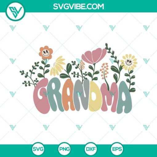 grandma svg grandma flowers svg retro grandmother svg grandma floral svg files cricut 2 mockup