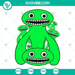 Green Rainbow Friends SVG Image Bundle, Horror Game SVG File PNG DXF EPS Cut 5