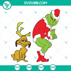 Christmas, SVG Files, Grinch And His Dog SVG Download, Grinch Max Dog Christmas 14