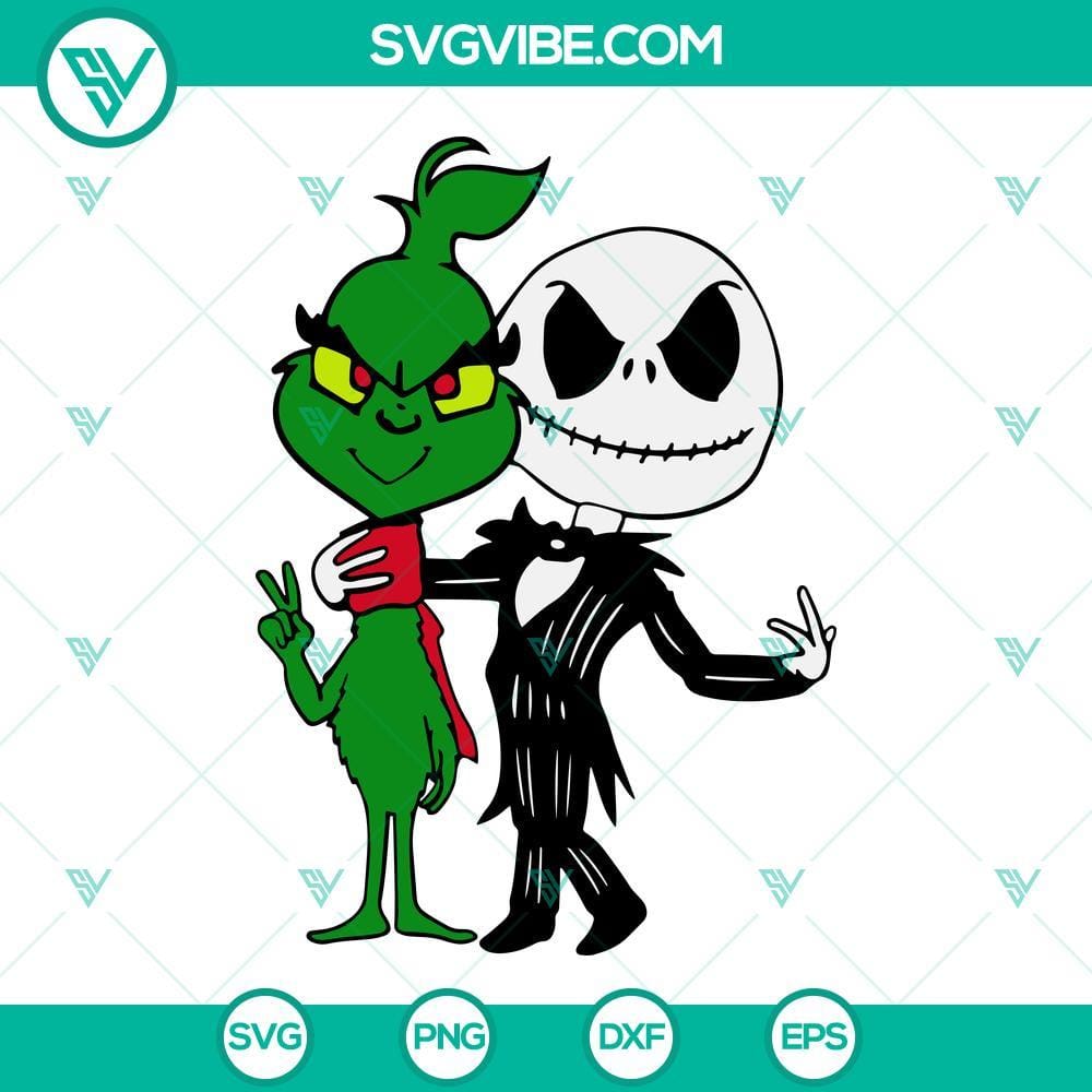 grinch-and-jack-skellington-svg-grinch-svg-jack-skellington-svg-halloween-svg-6-mockup.jpg Grinch and Jack Skellington SVG files for download, featuring iconic characters in a festive and spooky design.