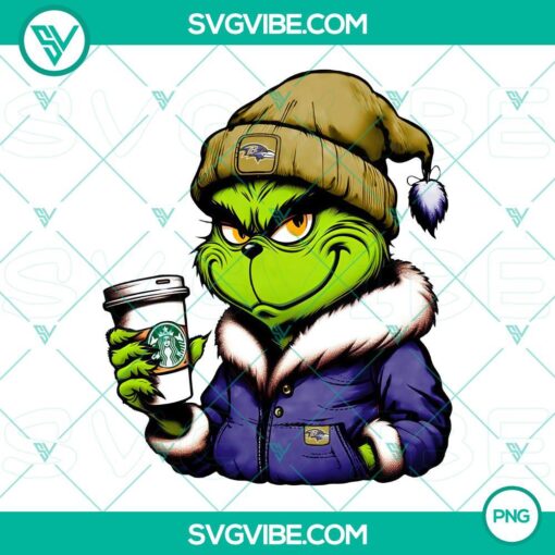 grinch baltimore ravens drink starbucks png mockup