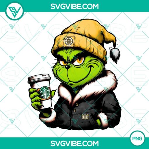 grinch boston bruins drink starbucks png mockup