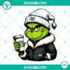Grinch themed Brooklyn Nets drink cup with Starbucks logo, PNG image - fun mashup design for basketball and coffee lovers.