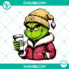Grinch Calgary Flames themed Starbucks drink PNG files - festive design with team colors and holiday character.