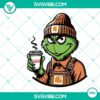 Grinch Carhartt Dunkin Donuts PNG Download, festive Grinch Christmas PNG image with themed design for digital use.