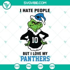 Christmas, Sports, SVG Files, Grinch Carolina Panthers SVG File, I Hate People 2