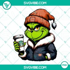 Grinch Chicago Bears themed Starbucks drink PNG files for football fans.
