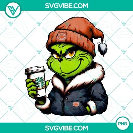 grinch chicago bears drink starbucks png mockup