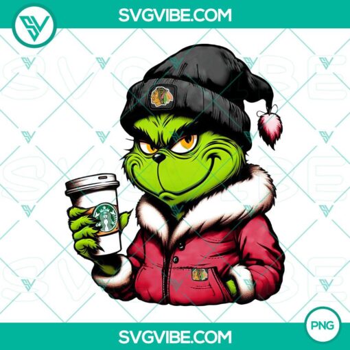 grinch chicago blackhawks drink starbucks png mockup