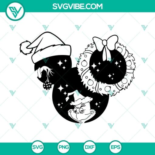 grinch christmas mouse head svg grinch christmas svg grinch mickey head svg 10 mockup